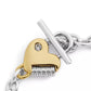 Faux Stone Signature Heart Padlock Charm Bracelet