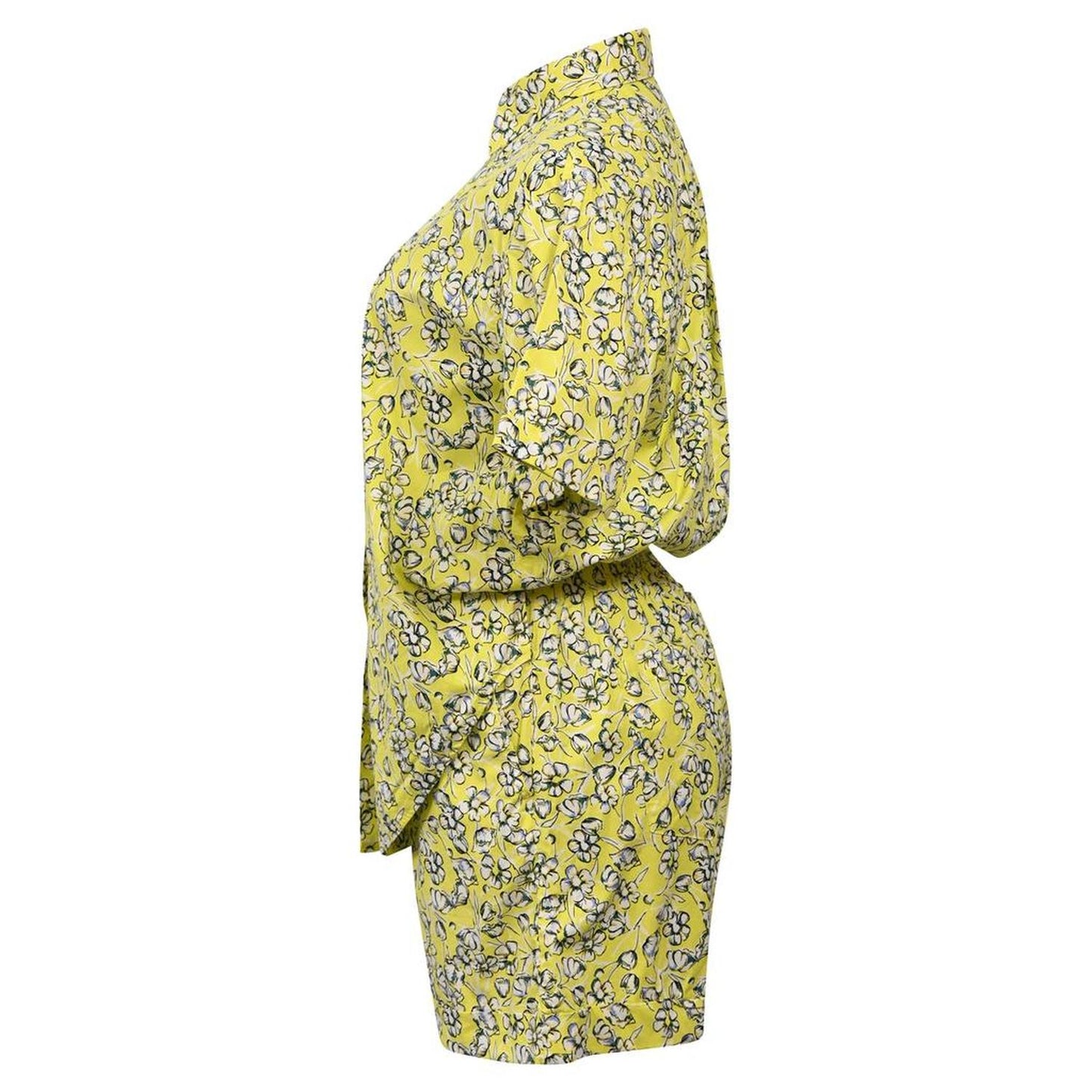 Max & Co Floral Printed Shirt and Shorts Set in Yellow Cotton