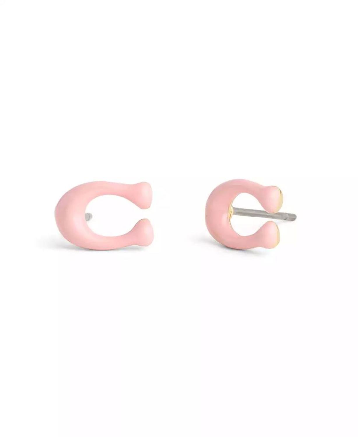 Enamel Signature C Stud Earrings