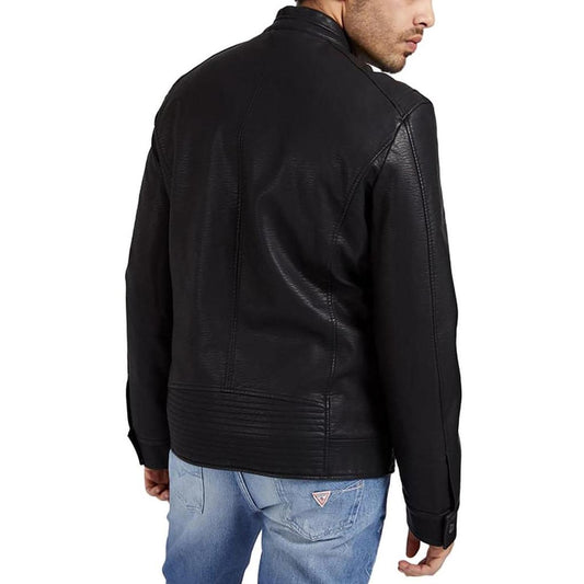 Mens Faux Leather Biker Motorcycle Jacket