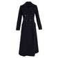 Max Mara Double-Breasted Flare Coat in Navy Blue Wool