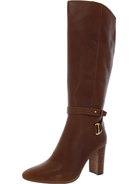 Makenna Womens Leather Zip-up Knee-High Boots