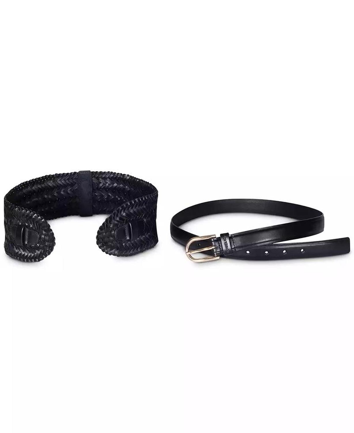 Braided Leather 2-in-1 Belt Set