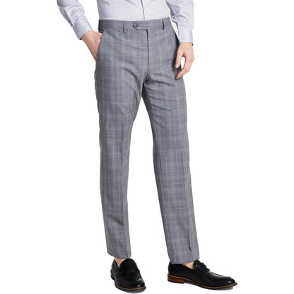 Mens Wool Blend Plaid Suit Pants