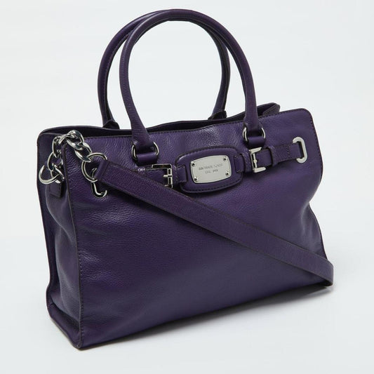 Michael Kors Purple Leather Large Hamilton North South Tote