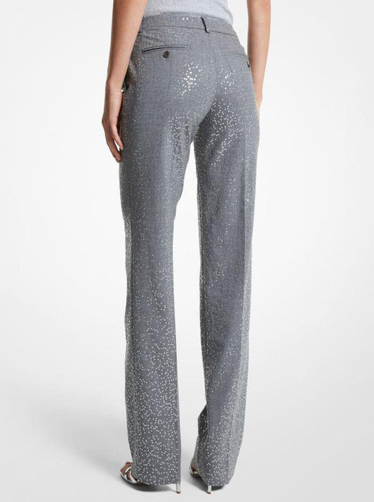 Carolyn Sequined Stretch Wool Trousers