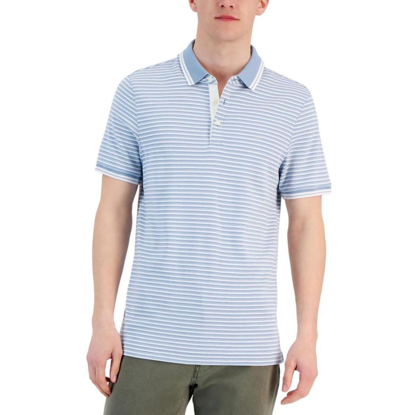 Greenwich Mens Cotton Striped Polo