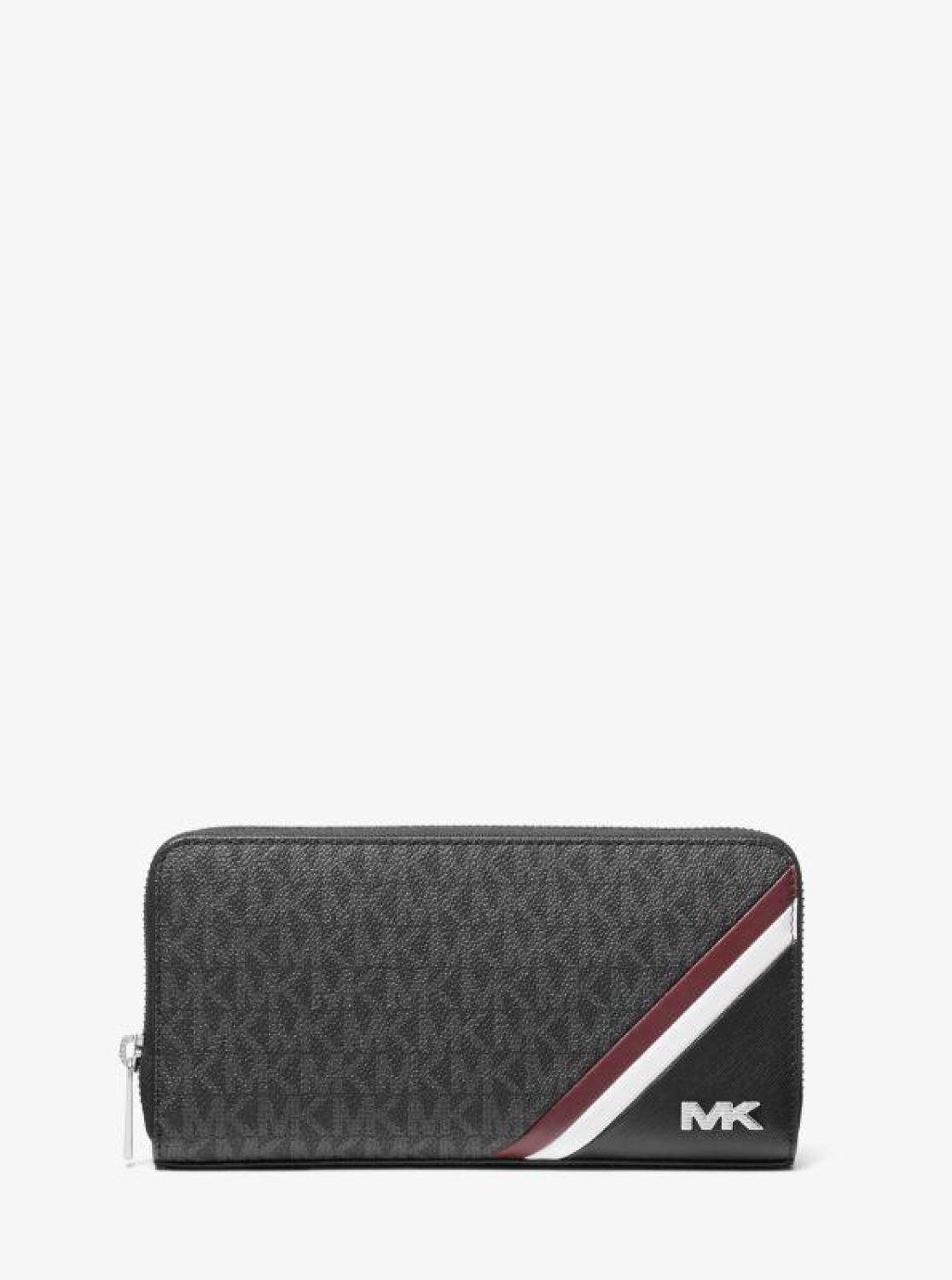 Rivington Signature Logo Striped Zip-Around Wallet