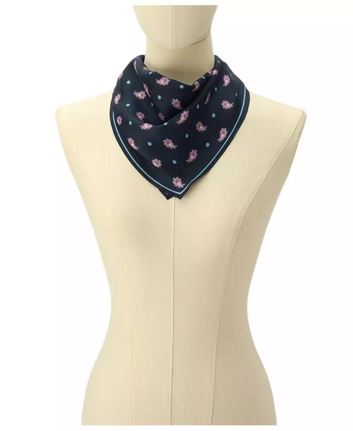 Paisley Foulard Silk Diamond Scarf