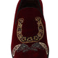 Dolce & Gabbana Bordeaux Velvet Sequined Men's Loafers