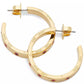 Gold-Tone Small Color Pavé Hoop Earrings, 1"