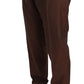 Dolce & Gabbana Elegant Brown Wool-Silk Formal Pants