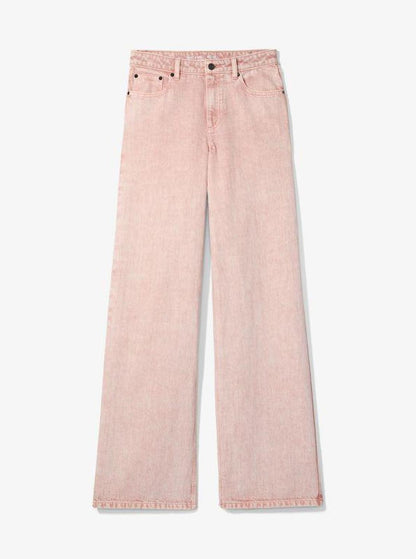 Garment-Dyed Wide Leg Jean