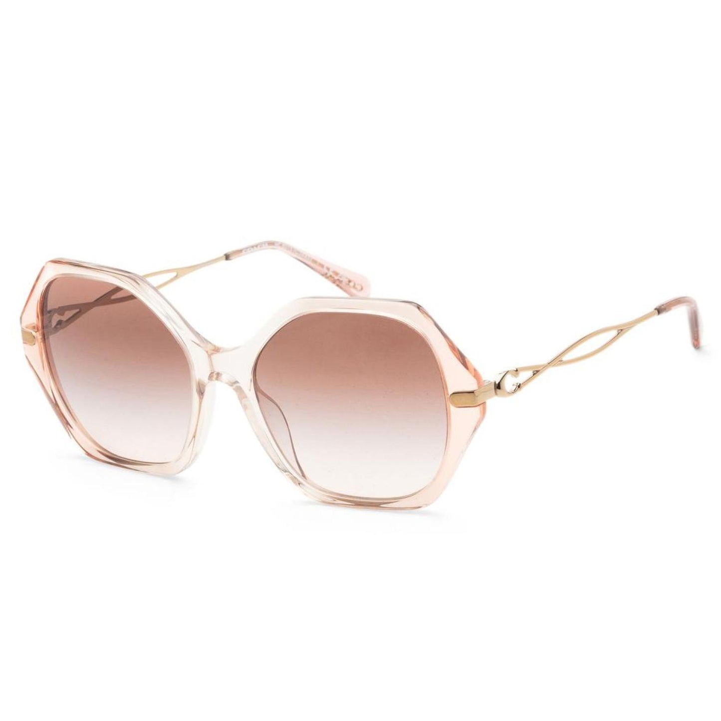 Coach Women's Sunglasses Gradient Transparent Peach 57mm Sunglasses