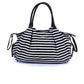 Kate Spade New York Striped Print Double Strap Diaper Shoulder Handbag Navy Blue