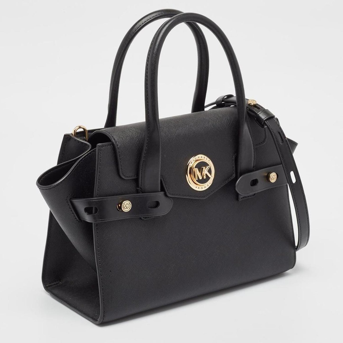 Michael Kors Black Leather Carmen Belted Tote