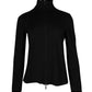 'S  Zipped Mock Neck Sweater in Black Lana Vergine