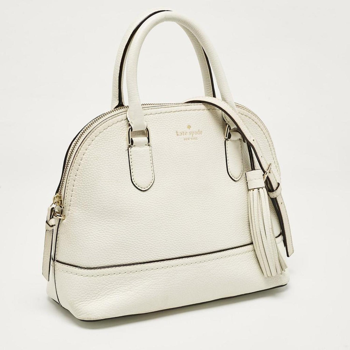 White Leather Carli Mccall Street Satchel