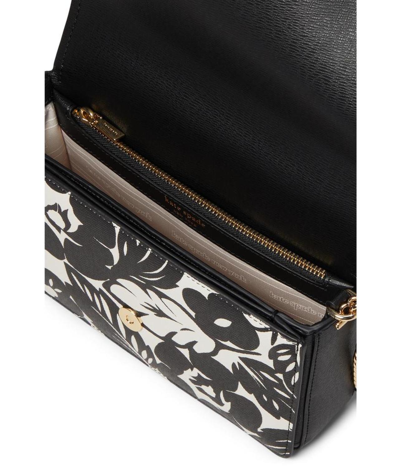 Morgan Tropical Foliage Printed Pvc Flap Chain Wallet