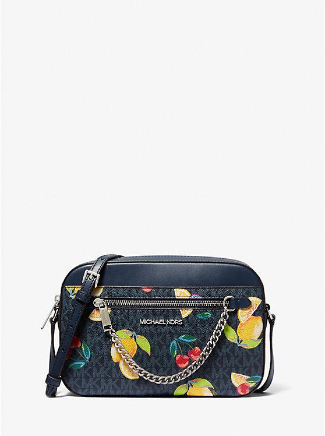 Jet Set Large Fruit Print Logo Crossbody Bag