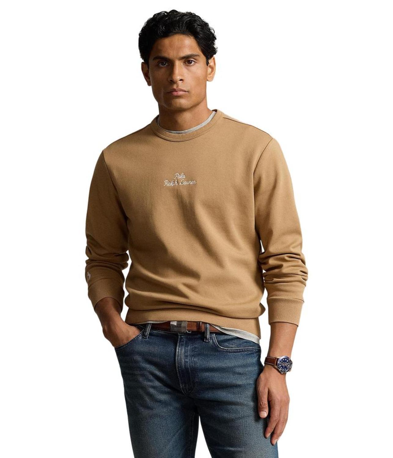 Embroidered-Logo Double-Knit Sweatshirt