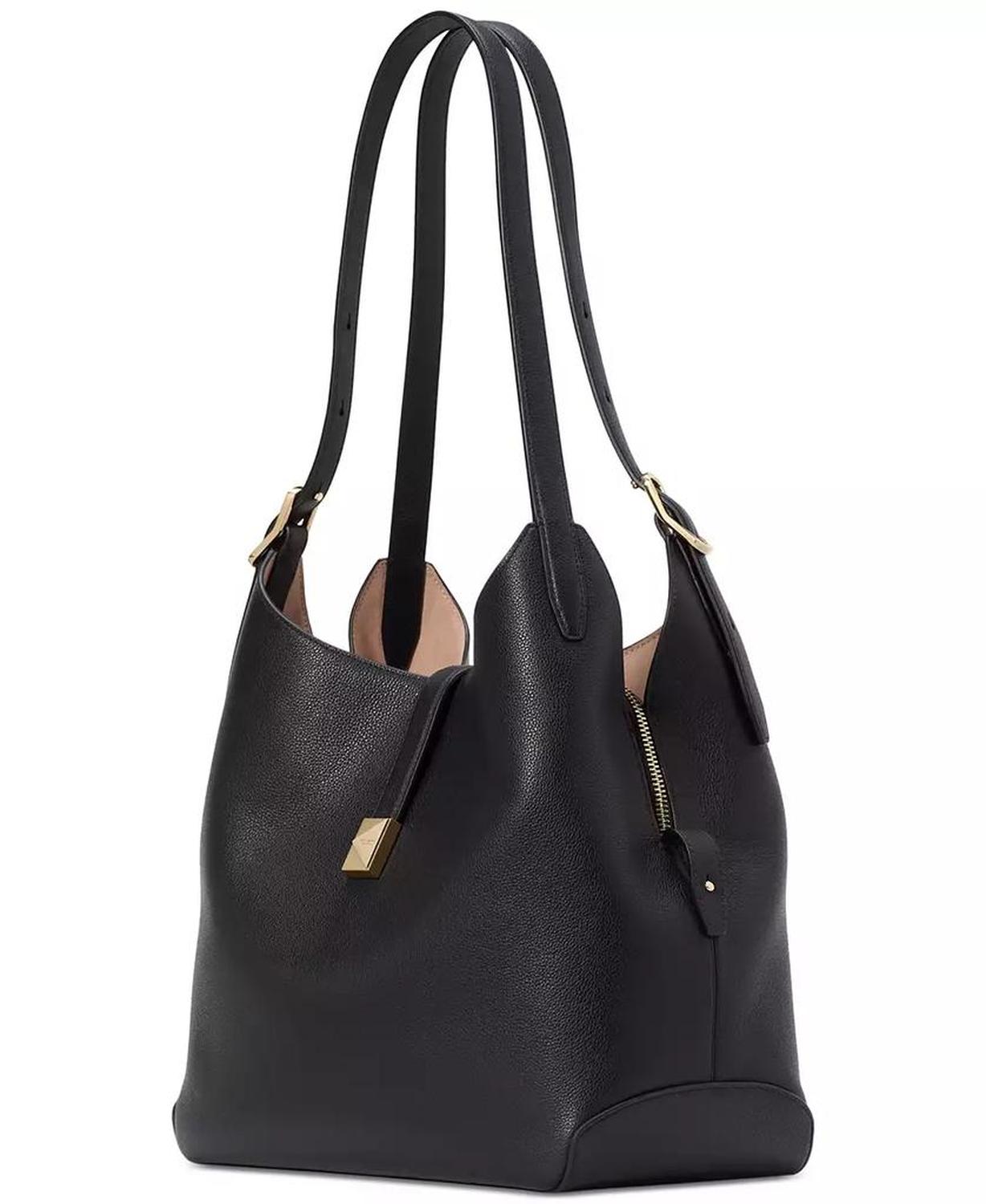 Deco Pebbled Leather Shoulder Bag