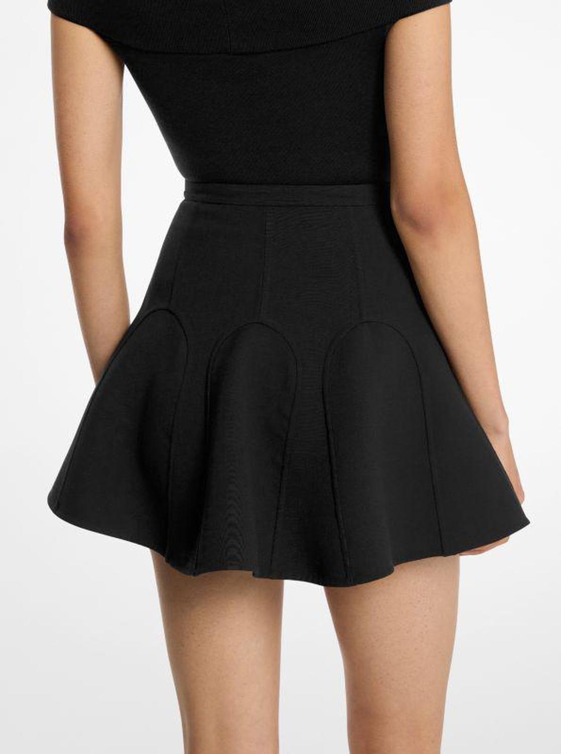 Double Faced Wool Crepe Mini Skirt