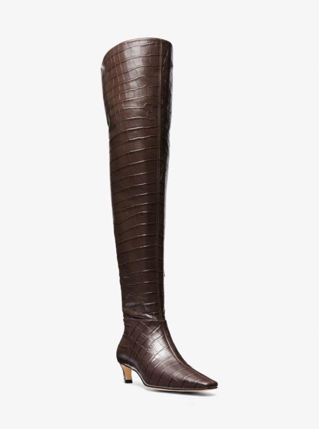 Cosmo Crocodile Embossed Leather Boot