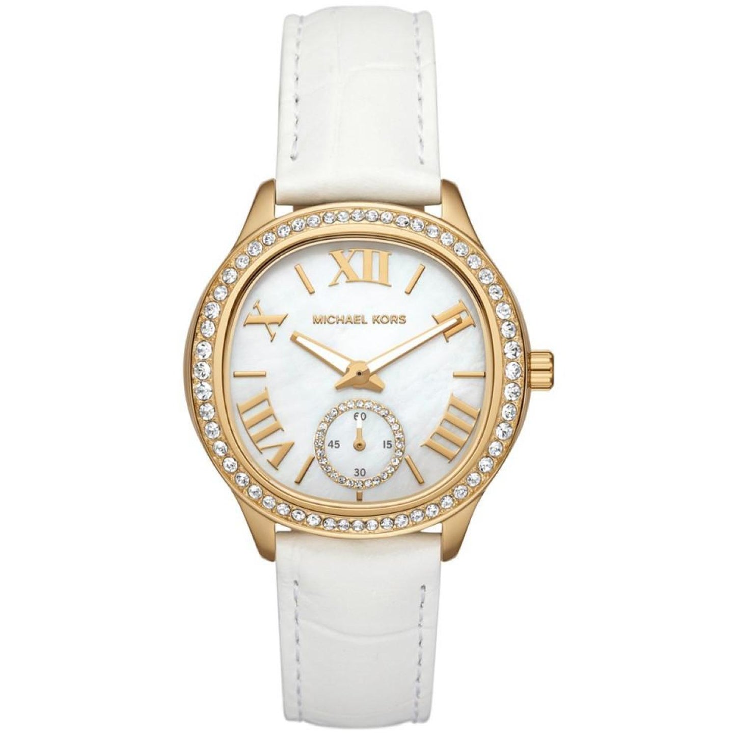 Women's Sage Three-Hand White Croco Embossed Leather Watch 38mm