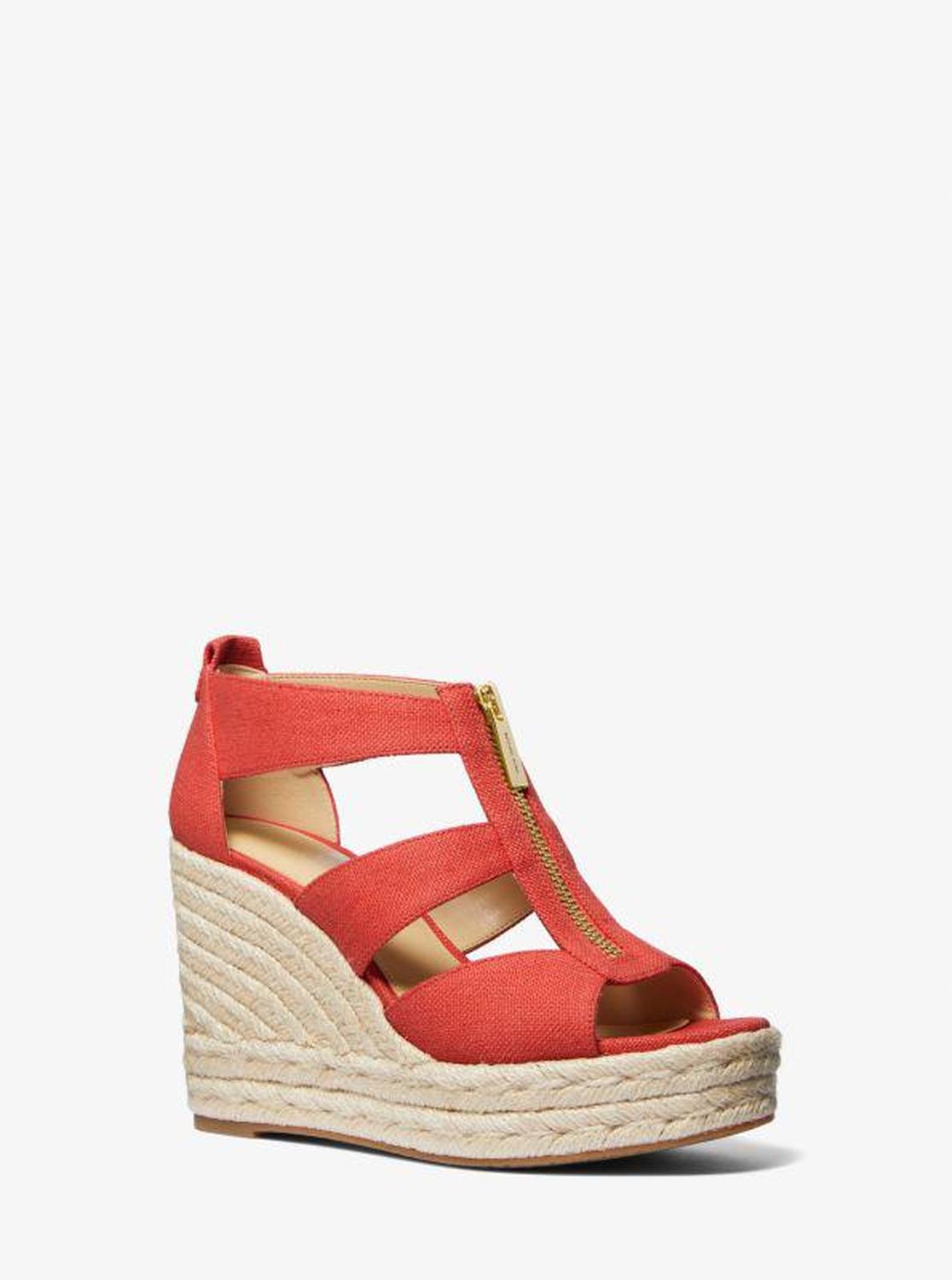 Etta Linen Blend Wedge Sandal