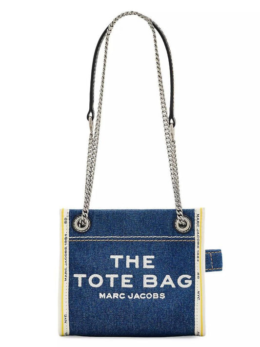 The Denim Chain Crossbody Tote Bag