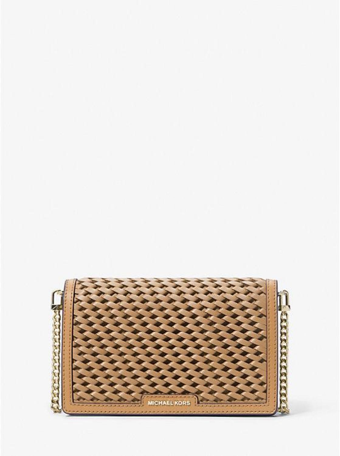 Jet Set Medium Woven Leather Crossbody Bag