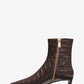 Cosmo Crocodile Embossed Leather Kitten Boot