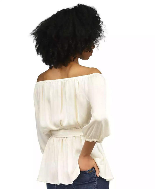 Women's Tie-Waist Off-The-Shoulder Top