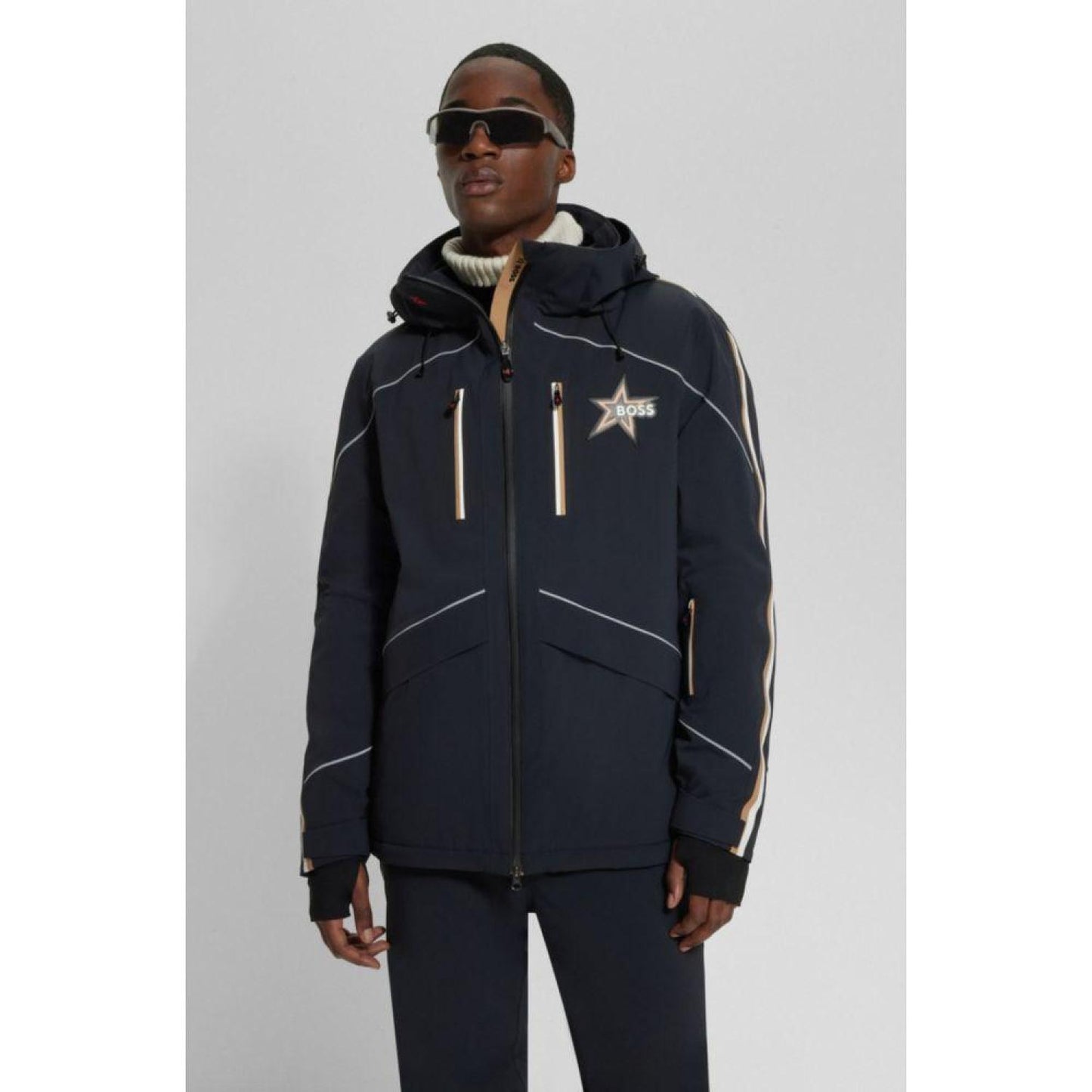 BOSS x Perfect Moment hooded down ski jacket with special branding