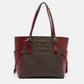 Michael Kors /brown Signature Coated Canvas And Leather Voyager East West Tote