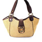 Michael Michael Kors Women's Straw Leather Trim Shoulder Bag Beige