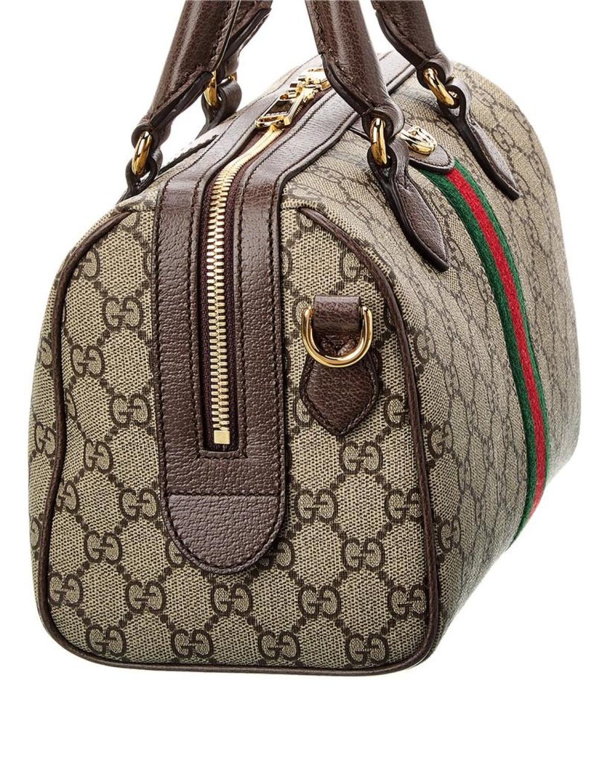 Gucci Ophidia GG Small Top Handle GG Supreme Canvas & Leather Bag