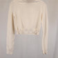 Max Mara Cropped Turtleneck Sweater in Cream Wool