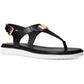 Womens Logo Faux Leather Thong Sandals