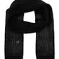 MICHAEL Logo Charm Ribbed Trim Croc-Embossed Scarf