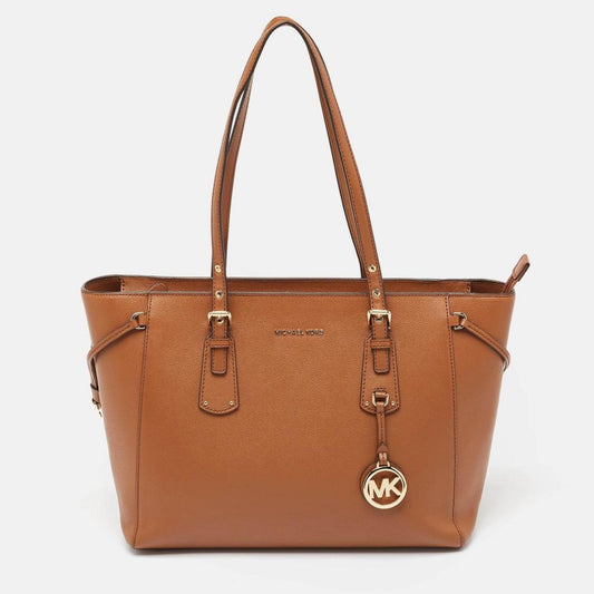 Michael Kors Brown Leather Medium Voyager Tote