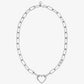 Pavé Heart Curb-Link Necklace