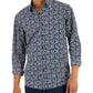 Mens Floral Print Cotton Button-Down Shirt