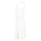 Michael Michael Kors Whipstitched Pleated Knitted Mini Dress in White Viscose