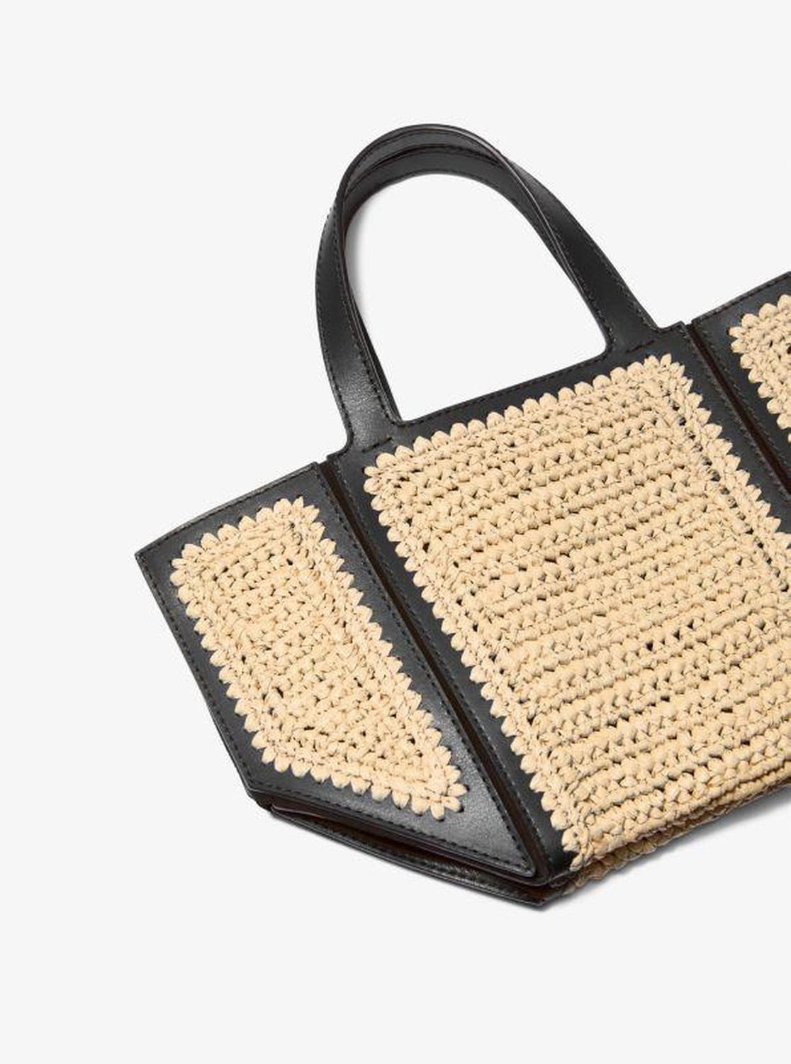 Jordi Small Hand-Crocheted and Leather Tote Bag