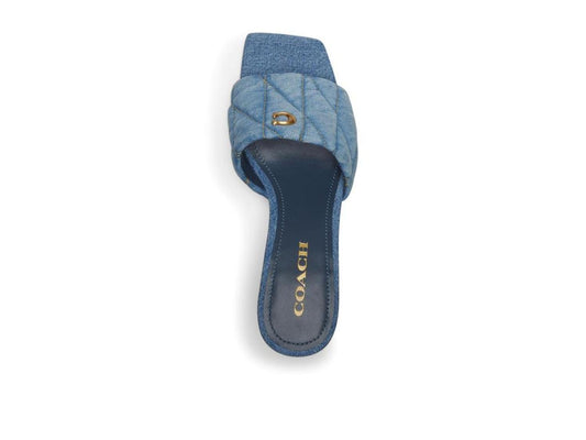 Emma Quilted Denim Wedge