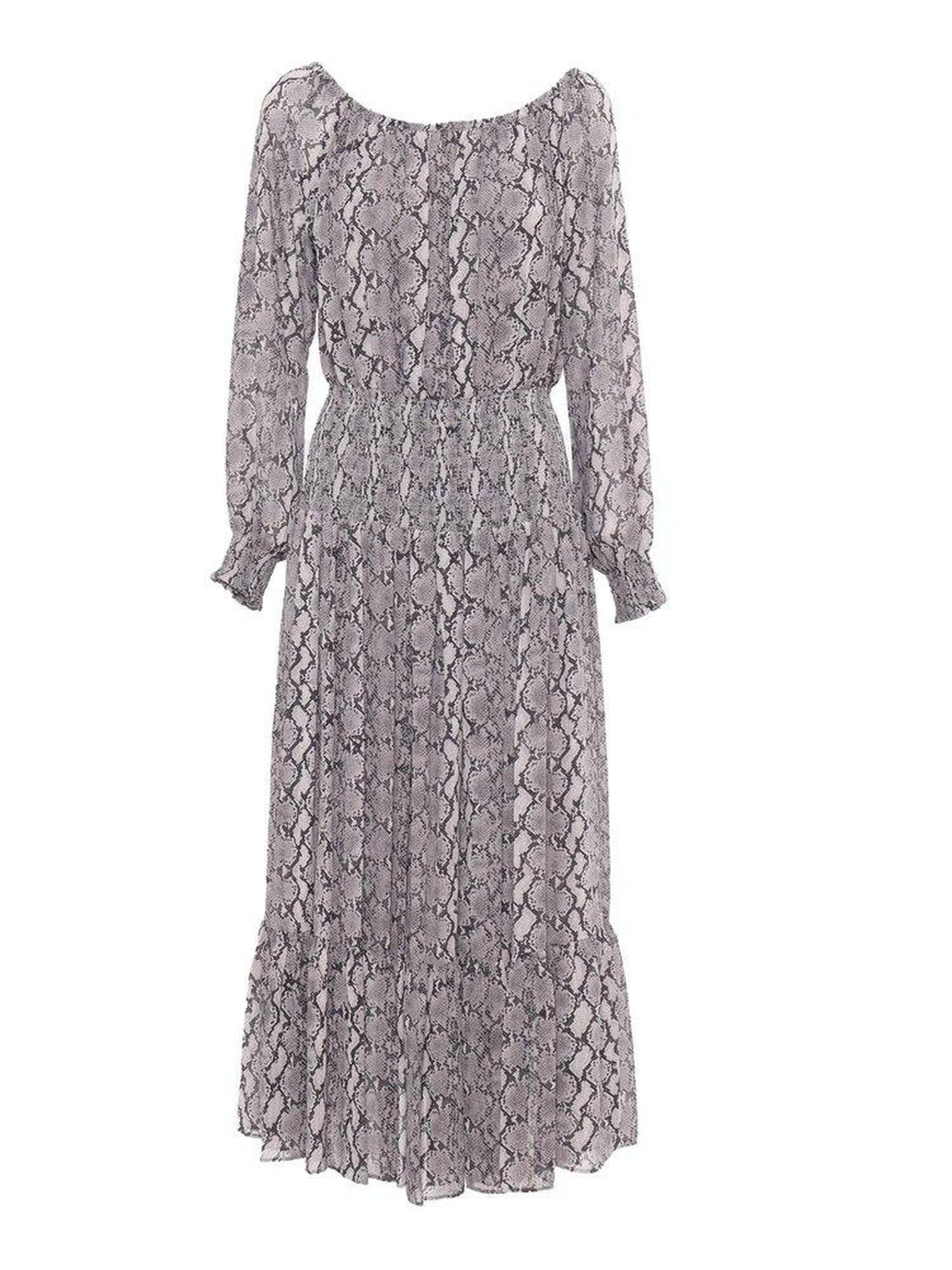 Michael Michael Kors Embossed Georgette Smocked Maxi Dress