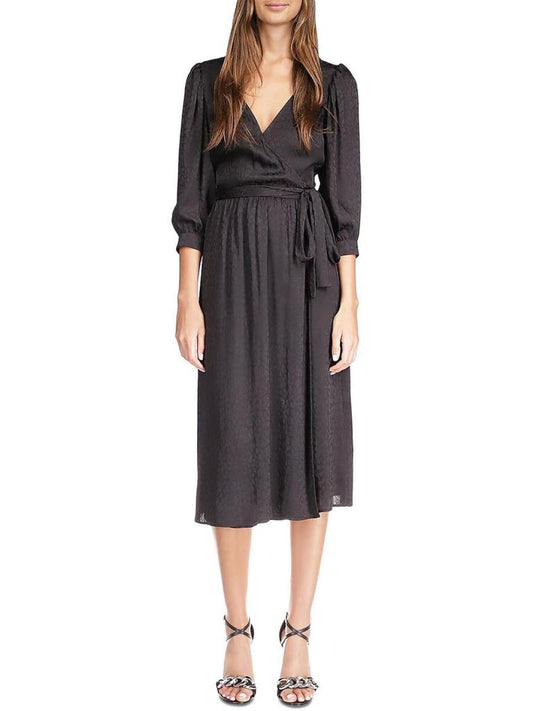 Womens Wedding Guest Midi Wrap Dress