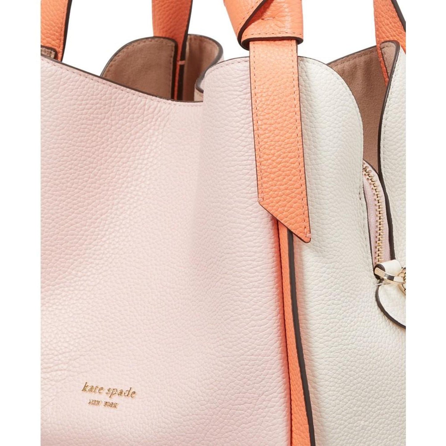 Knott Colorblocked Leather Medium Crossbody Tote